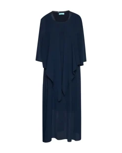 Abito lungo giromanica con spolvero BLU