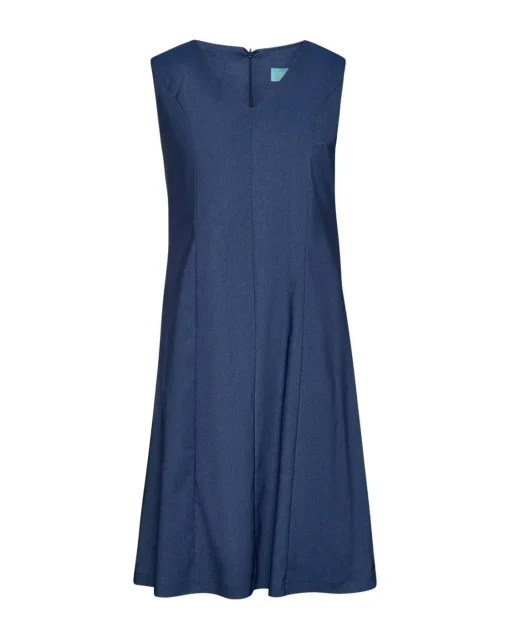 Abito svasato con scollo a V e fianchetti DENIM