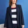 Blazer monopetto in cady tinta unita BLUE NAVY
