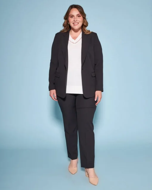 Blazer monopetto in cady tinta unita NERO