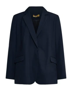 Blazer monopetto in cady tinta unita BLUE NAVY
