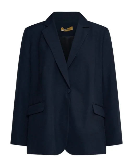 Blazer monopetto in cady tinta unita BLUE NAVY