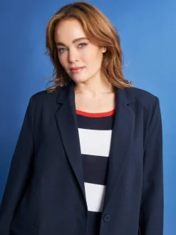 Blazer monopetto in cady tinta unita BLUE NAVY