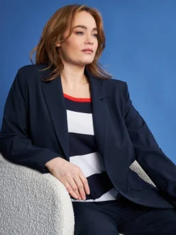 Blazer monopetto in cady tinta unita BLUE NAVY