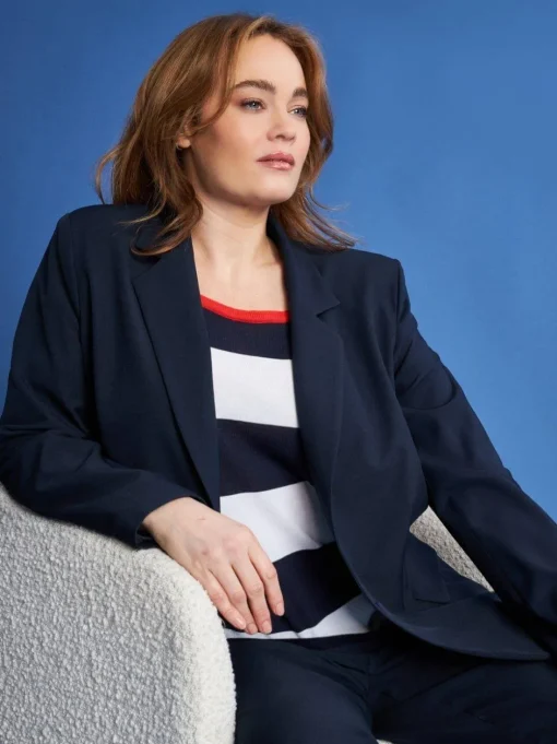 Blazer monopetto in cady tinta unita BLUE NAVY