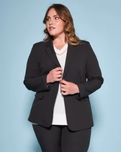 Blazer monopetto in cady tinta unita NERO