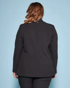 Blazer monopetto in cady tinta unita NERO