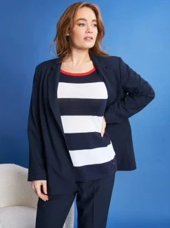 Blazer monopetto in cady tinta unita BLUE NAVY