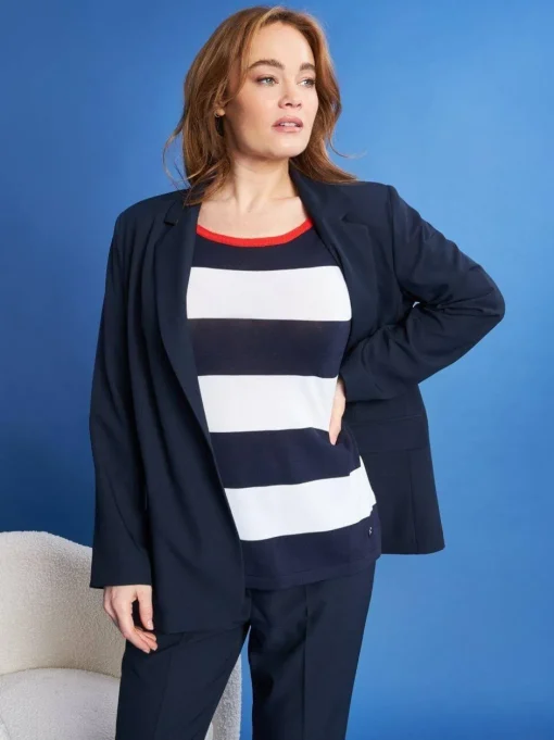 Blazer monopetto in cady tinta unita BLUE NAVY