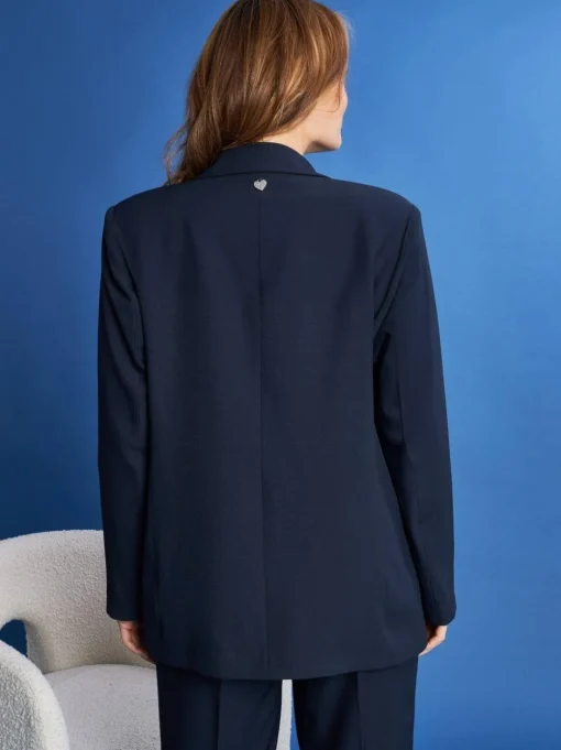 Blazer monopetto in cady tinta unita BLUE NAVY