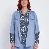 Blazer sfiancato con rever senza bottoni DENIM