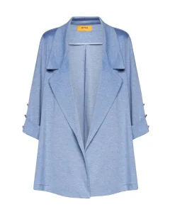 Blazer sfiancato con rever senza bottoni DENIM