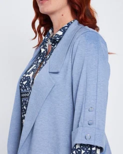 Blazer sfiancato con rever senza bottoni DENIM