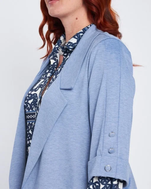 Blazer sfiancato con rever senza bottoni DENIM