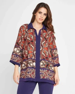 Blusa etnica Marrone