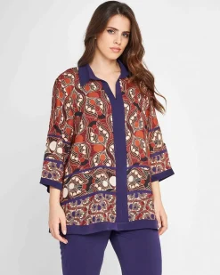 Blusa etnica Marrone