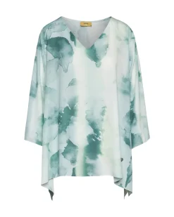 Blusa kimono con scollo a V a fantasia ALOE