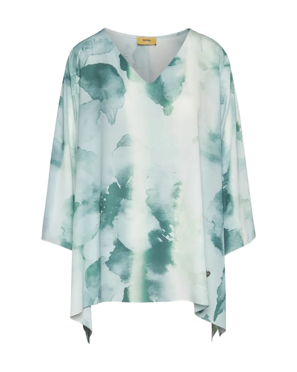 Blusa kimono con scollo a V a fantasia ALOE