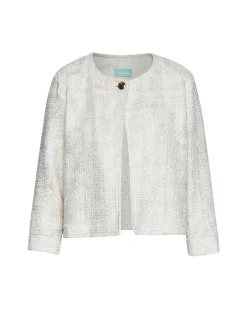 Bolerino monopetto in tweed CREMA