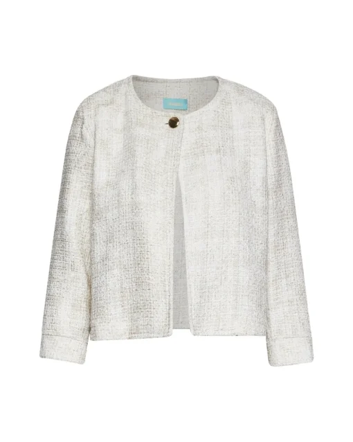 Bolerino monopetto in tweed CREMA