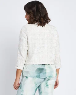 Bolerino monopetto in tweed CREMA