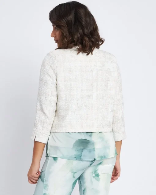 Bolerino monopetto in tweed CREMA