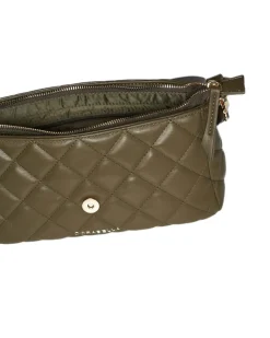 Borsa a mano in ecopelle trapuntata e manico con dettaglio catena smal