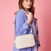 Borsa a spalla piccola in ecopelle con motivo ad intreccio con tracoll