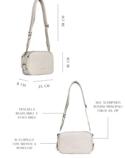 Borsa a spalla piccola in ecopelle con motivo ad intreccio con tracoll