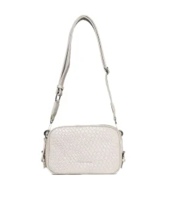 Borsa a spalla piccola in ecopelle con motivo ad intreccio con tracoll