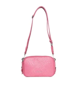Borsa a spalla piccola in ecopelle con motivo ad intreccio con tracoll