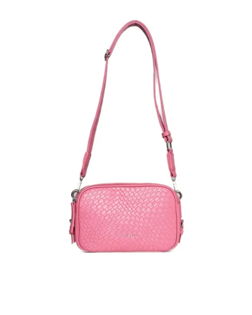 Borsa a spalla piccola in ecopelle con motivo ad intreccio con tracoll