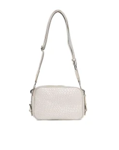 Borsa a spalla piccola in ecopelle con motivo ad intreccio con tracoll