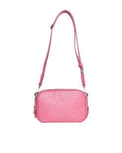 Borsa a spalla piccola in ecopelle con motivo ad intreccio con tracoll