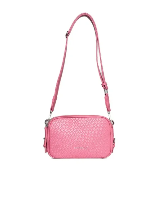 Borsa a spalla piccola in ecopelle con motivo ad intreccio con tracoll