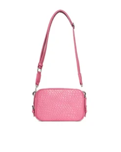 Borsa a spalla piccola in ecopelle con motivo ad intreccio con tracoll