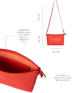 Borsa a tracolla Easy smart in ecopelle a grana con logo sul davanti P