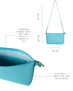Borsa a tracolla Easy smart in ecopelle a grana con logo sul davanti B