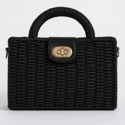 Borsa a tracolla rettangolare con manico curvo