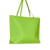 Borsa shopper large in ecopelle a grana con logo sul davanti MACAW GRE