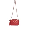 Camera bag in ecopelle trapuntata a rombi rossa ROSSO