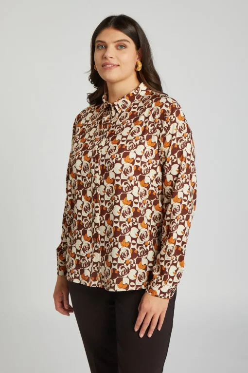 Camicia fantasia CIOCCOLATO