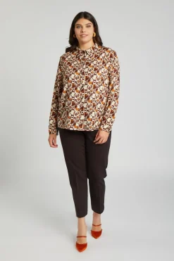 Camicia fantasia CIOCCOLATO