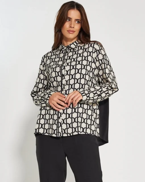 Camicia fantasia geometrica BIANCO
