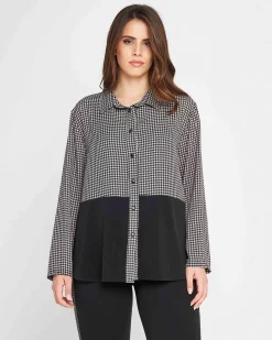 Camicia pied de poul NERO-BIANCO