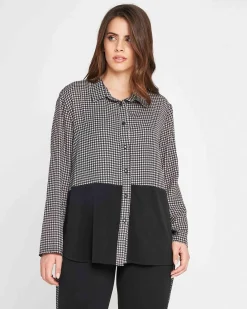 Camicia pied de poul NERO-BIANCO