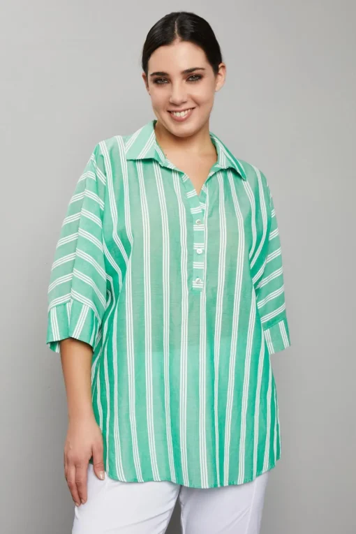 CAMICIA RIGATA VERDE