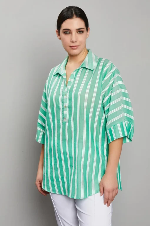 CAMICIA RIGATA VERDE