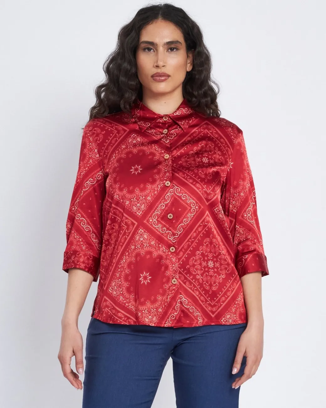 Camicia stampata con manica 7/8 INDIA