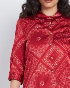 Camicia stampata con manica 7/8 INDIA
